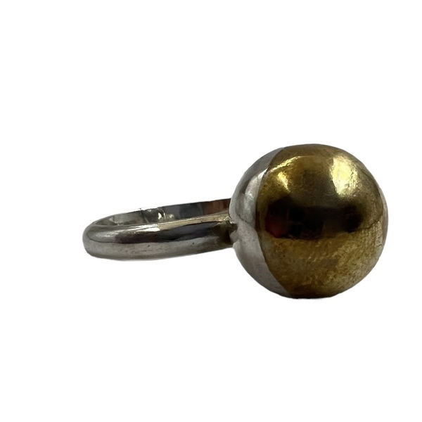 Brass Sphera δαχτυλίδι ασήμι 925 με ορείχαλκο Μ - ασήμι 925, γεωμετρικά σχέδια, χειροποίητα, σταθερά