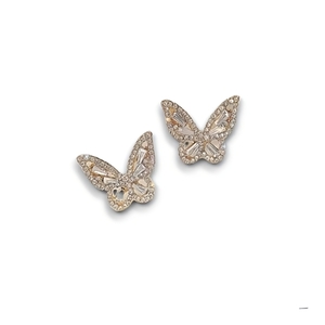 Σκουλαρίκια πεταλούδες σε χρυσό - ορείχαλκος, ασήμι 925, πεταλούδα, boho, νυφικά