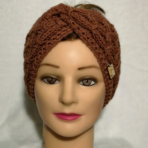 Xειροποίητη πλεκτή Κορδέλα μαλλιών / Headband / earwarmer με πανέμορφο ιδιαίτερο σχέδιο - μαλλί, ακρυλικό, σκουφάκια, headbands - 2