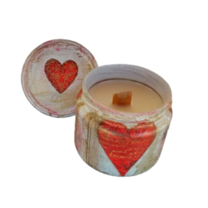 Κερί σόγιας αρωματικό για τον Άγιο Βαλεντίνο (330 ml) - vintage, γυαλί, αρωματικά κεριά, αγ. βαλεντίνου, κερί σόγιας