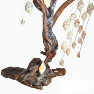 Χειροποίητο ξύλινο διακοσμητικό δέντρο από θαλασσόξυλα και κοχύλια - ξύλο, κοχύλι, χειροποίητα, διακοσμητικά - 3