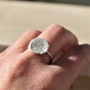 Ασημένιος δίσκος δαχτυλίδι - ασήμι 925, αυξομειούμενα - 3