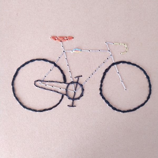Κεντημένο τετράδιο Α5 ενός θέματος με σχέδιο ποδήλατο - τετράδια & σημειωματάρια - 2