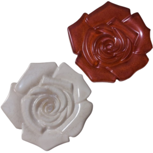 Σουβέρ τριαντάφυλλο από ρητίνη (σετ 2 τεμ.) (13cm) - ρητίνη, είδη σερβιρίσματος, πιατάκια & δίσκοι