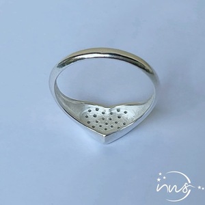 Χειροποίητο ασημένιο δαχτυλίδι με σχήμα καρδιάς με λαμπερά λευκά ζιργκόν, ένα όμορφο δώρο. - ημιπολύτιμες πέτρες, ασήμι 925, καρδιά, σταθερά, δώρα για γυναίκες - 5