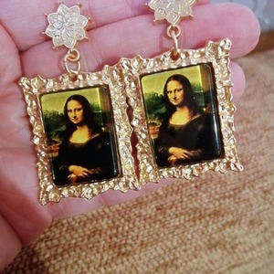 Mona Lisa σκουλαρίκια - ορείχαλκος, καρφάκι