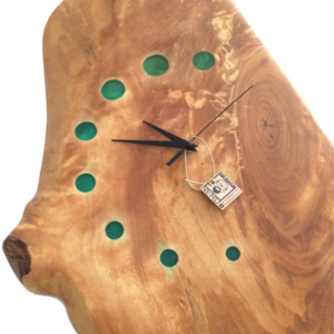 Ρολόι τοίχου,ξύλο,υγρό γυαλί.95x35x3 εκ.Τμχ1 - ξύλο, γυαλί, ρολόι, τοίχου, εποξική ρητίνη