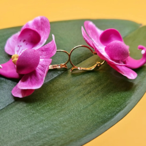 Χειροποίητο κρεμαστό σκουλαρίκι Ορχιδέας | ατσάλι πολυμερικός πηλός λουλούδια floral ανοιξιάτικο μοναδικό φούξια - λουλούδι, ατσάλι, boho, νυφικά, μεγάλα - 3
