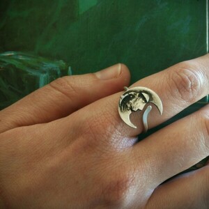 Ασημένιο δαχτυλίδι φεγγάρι - ασήμι 925, φεγγάρι - 3