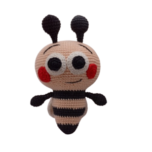 πλεκτή μέλισσα, 20 εκ, νήμα βαμβακερό - κορίτσι, αγόρι, λούτρινα, amigurumi