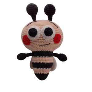 πλεκτή μέλισσα, 20 εκ, νήμα βαμβακερό - κορίτσι, αγόρι, λούτρινα, amigurumi - 4