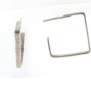 Σκουλαρίκια κρίκοι τετράγωνοι ,ασήμι 9.25 - ασήμι 925, χειροποίητα, σφυρήλατο, καρφάκι