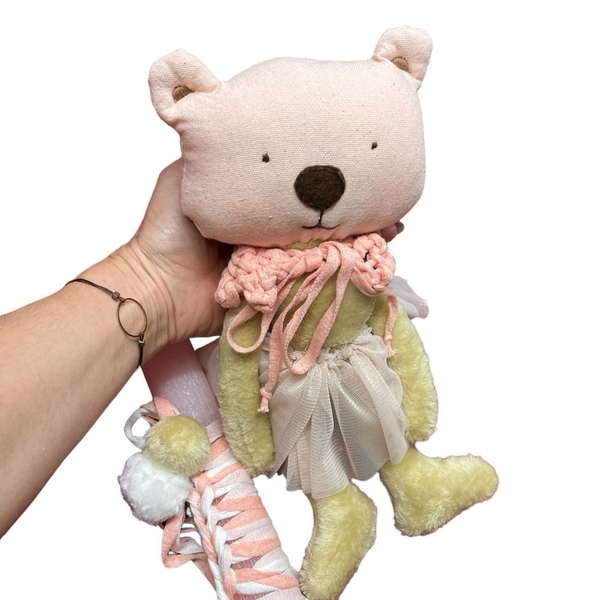 Λαμπάδα αρκουδάκι ροζ-παστέλ - κορίτσι, λαμπάδες, για παιδιά, για μωρά, παιχνιδολαμπάδες - 4