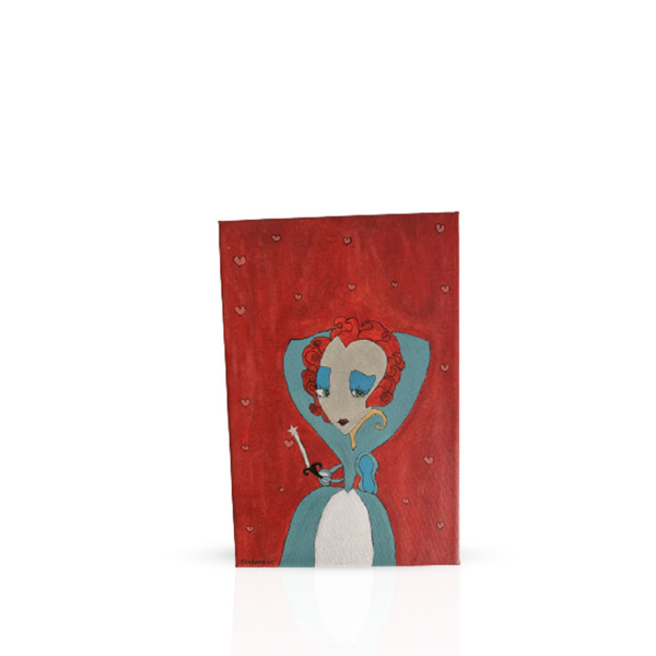Καμβάς Red Queen 29,9 x 19,6cm. - πίνακες & κάδρα, καμβάς, πίνακες ζωγραφικής