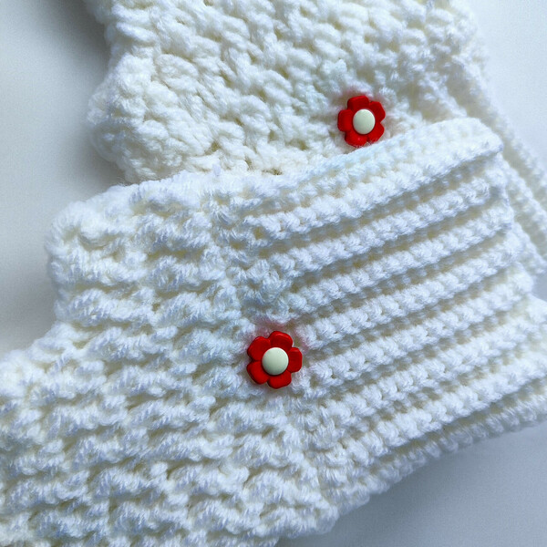 Γυναικεία Γάντια Χωρίς Δάκτυλα Λευκά (Ακρυλικό | 19cm x 11cm) - μαλλί, ακρυλικό, δώρα για γυναίκες - 3