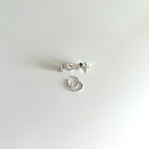 Triange earcuffs | Ασήμι 925 χειροποίητα σκουλαρίκια ear cuffs - ασήμι 925, δάκρυ, μικρά, επιπλατινωμένα, φθηνά - 3