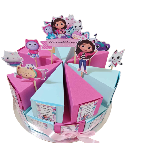 Χάρτινη τούρτα 18 τεμαχίων με θέμα Γκάμπι ΓΕΜΑΤΗ ΜΕ ΧΡΩΜΟΣΕΛΙΔΕΣ - κορίτσι, ήρωες κινουμένων σχεδίων - 2