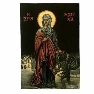 Αγία Μαρίνα η Μεγαλομάρτυς Χειροποίητη Εικόνα Σε Ξύλο 15x23cm - πίνακες & κάδρα, πίνακες ζωγραφικής, εικόνες αγίων