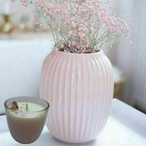Χειροποίητο κερί σόγιας σε ροζ nude γυάλινο ποτήρι με άρωμα BAMBOO KARITE ( 275 ml - 56 ώρες καύσης ) - αρωματικά κεριά, σόγια, αρωματικό χώρου, soy wax - 4