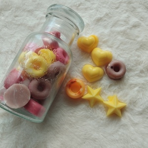 Wax melts από κερί σόγιας σε σχήμα μικρά donuts,σοκολατάκια και καρδουλες - αρωματικά κεριά, soy wax - 4