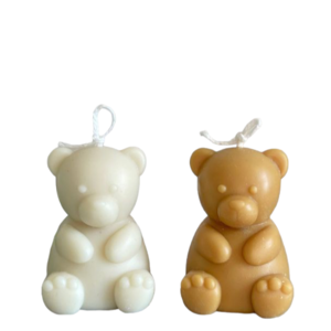 Teddy bear soy candle - δώρο για νεογέννητο, βάπτισης, δώρο γεννεθλίων