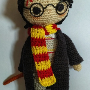 Πλεκτή φιγούρα Harry Potter 30cm 100% βαμβακερή - λούτρινα, amigurumi, δώρο γεννεθλίων, 100% βαμβακερό