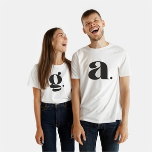 SET 2 T-Shirt / ΜΟΝΟΓΡΑΜΜΑ / για ζευγάρι / για φίλους . Custom tshirt με τα αρχικά του ζευγαριού ή των φίλων σας - δώρα - 2