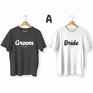SET 2 T-Shirt / GROOM - BRIDE / Custom tshirt - δώρα - 3