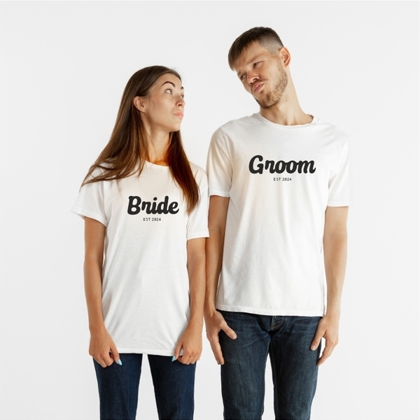 SET 2 T-Shirt / GROOM - BRIDE / Custom tshirt - δώρα - 4
