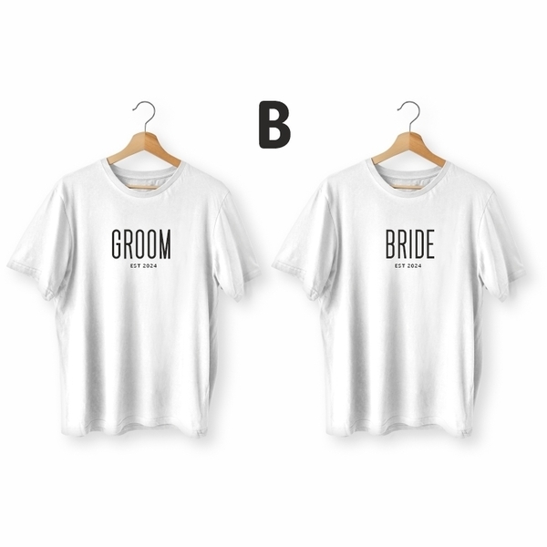 SET 2 T-Shirt / GROOM - BRIDE / Custom tshirt - δώρα