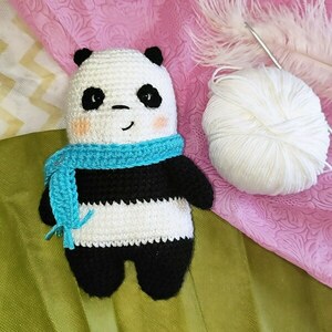 Πλεκτή Αρκούδα Panda - κορίτσι, αγόρι, λούτρινα - 3