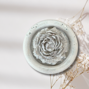 Διακοσμητικό πιατάκι με τριαντάφυλλο αρωματικό - Silver - διακοσμητικά, γύψος - 2
