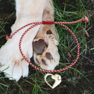 Μαρτάκι από ανοξείδωτο ατσάλι καρδιά με σκυλάκι. Αυξομειούμενο μέγεθος μακραμέ. Διάσταση στοιχείου 13*15mm. - καρδιά, σκυλάκι, ατσάλι, μαρτάκια - 2