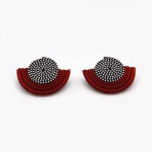 Smokey Eye Earrings Red - πλαστικό, boho, φθηνά
