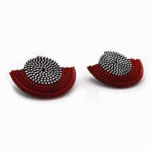 Smokey Eye Earrings Red - πλαστικό, boho, φθηνά - 2