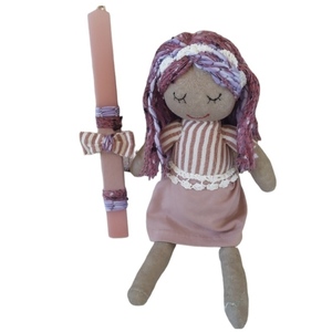 Λαμπάδα με χειροποίητη κούκλα 41 cm - κορίτσι, λαμπάδες, λούτρινα, για παιδιά, κούκλες - 2