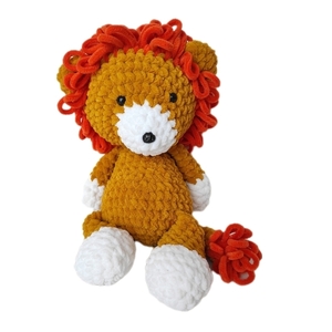 Leonard το χνουδωτό λιονταράκι 35cm - κορίτσι, αγόρι, crochet, λούτρινα