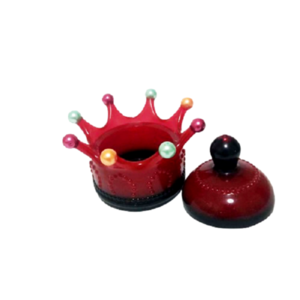 Βαζάκι Crown από υγρό γυαλί μαύρο - κόκκινο με πολύχρωμες χάντρες - βάζα & μπολ, ρητίνη, σπίτι, εποξική ρητίνη - 2