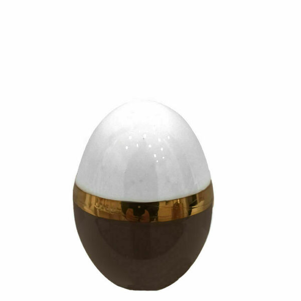 Αυγό Πορσελάνη Δίχρωμο Με Χρυσή Ρίγα 7cm - πορσελάνη, διακοσμητικά