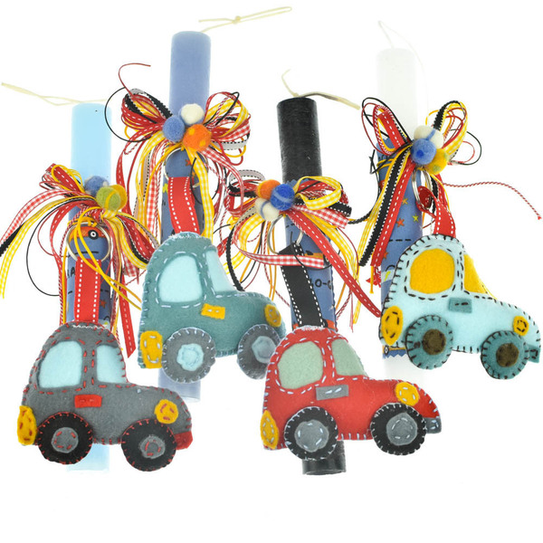 Λαμπάδα αυτοκινητάκι μπρελόκ / αρωματικό, κυλινδρικό κερί, 25εκ. - αγόρι, λαμπάδες, αυτοκινητάκια, για παιδιά, για μωρά