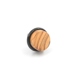 Σκουλαρίκι ανδρικό αυτιού χειροποίητο μοναδικό απο ξύλο ελιάς_028 , Ø 0,9 εκ. - ξύλο, minimal, καρφωτά