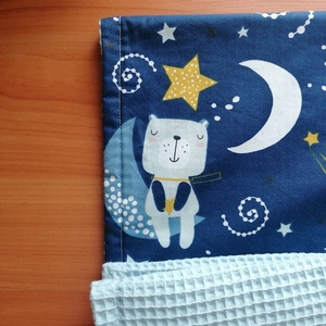 Βρεφική πικέ κουβέρτα "Sweet dreams Starry night" - βαμβάκι, δώρο, χειροποίητα, κουβέρτες - 2
