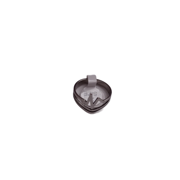 Δαχτυλίδι ατσάλι "heartbeat" μέγεθος 10 - καρδιά, γεωμετρικά σχέδια, ατσάλι, σταθερά, φθηνά