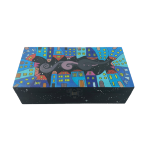 Σπίτια παραμυθιού "Νύχτα" - Ξύλινο κουτί αποθήκευσης (6x10x20cm) - ξύλο, σπίτι, οργάνωση & αποθήκευση