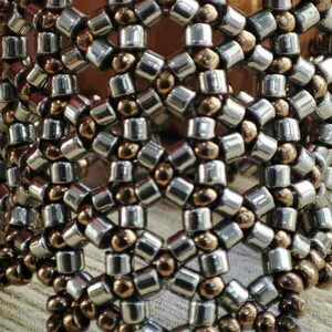 Hexagon and flower soft miyuki ring - γυαλί, χάντρες, αυξομειούμενα - 3