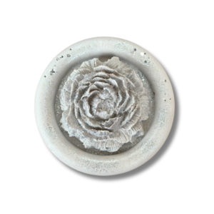 Διακοσμητικό πιατάκι με τριαντάφυλλο αρωματικό - Silver - διακοσμητικά, γύψος