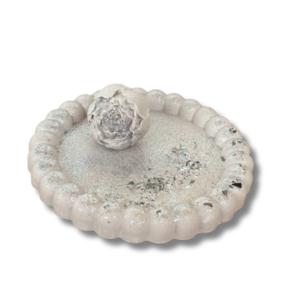 Διακοσμητικό πιατάκι με τριαντάφυλλο αρωματικό Silver - διακοσμητικά, γύψος