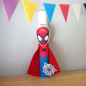 Λαμπάδα "Spiderman" με όνομα παιδιού 30εκ. - αρωματική - αγόρι, λαμπάδες, για παιδιά, σούπερ ήρωες, προσωποποιημένα - 3