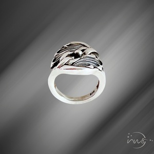 Δαχτυλίδι ασημένιο chevalier χειροποίητο οξειδωμένο σε πρωτότυπο σχήμα. - ασήμι 925, unisex, boho, σταθερά, πρωτότυπα δώρα - 3