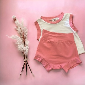Σετ Βρεφικό Μπλουζάκι και Σορτσάκι ροζ - κορίτσι, σετ, βρεφικά ρούχα - 2